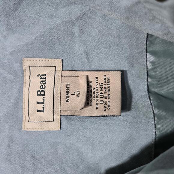 L.L. Bean Women’s Large Petite Blue Corduroy Trucker Jacket Cotton Stretch - Picture 4 of 8